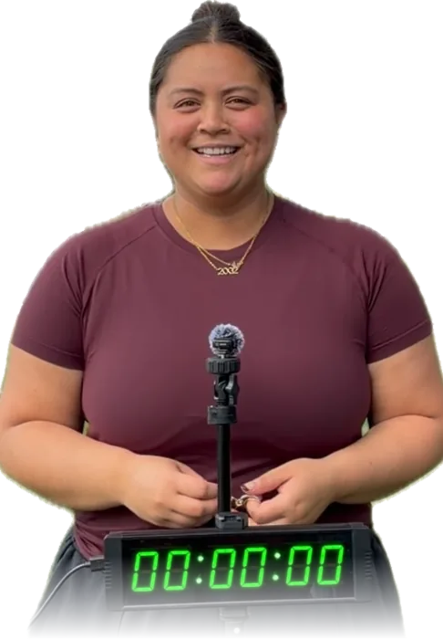 Contestant at the timer