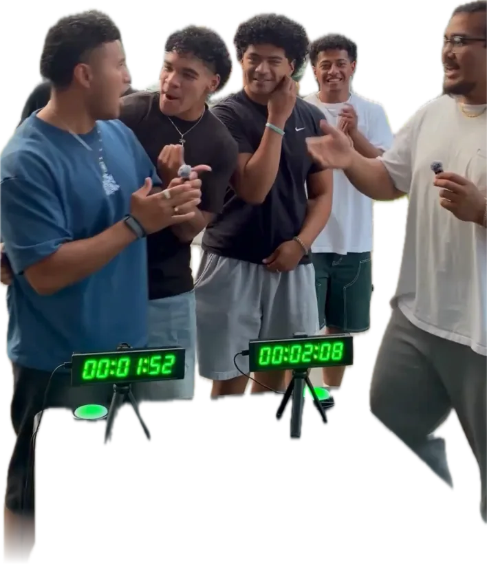 Friend group celebrating a win